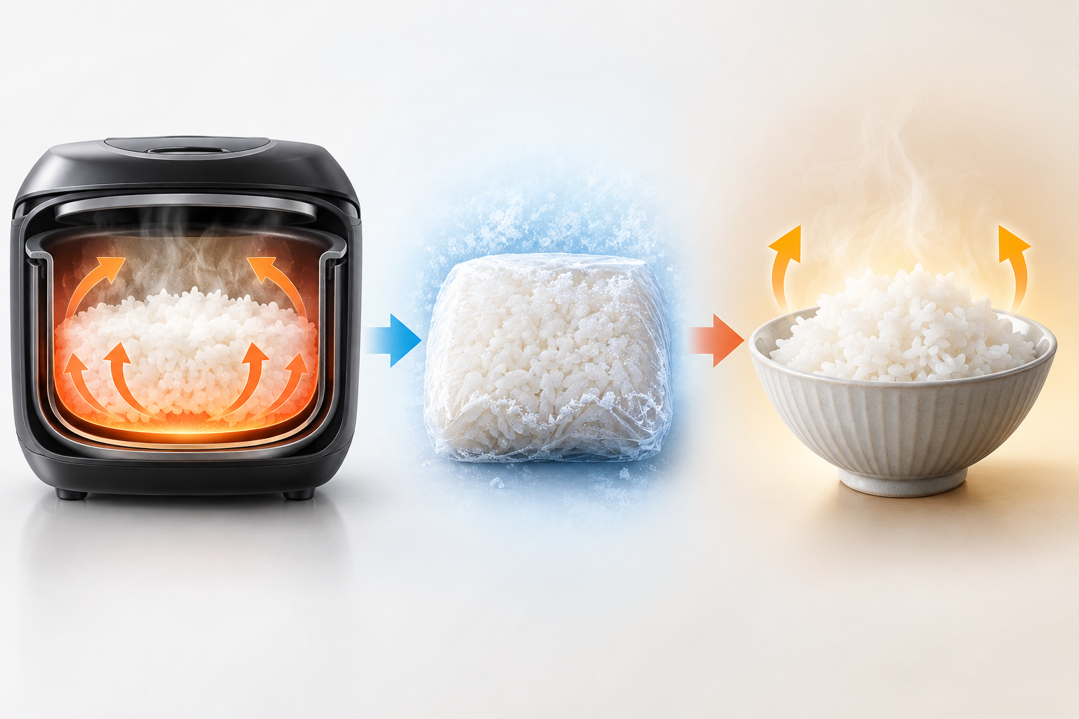 良い炊飯器がもたらす生活のメリット 冷凍してもべたつきや硬さを防げる