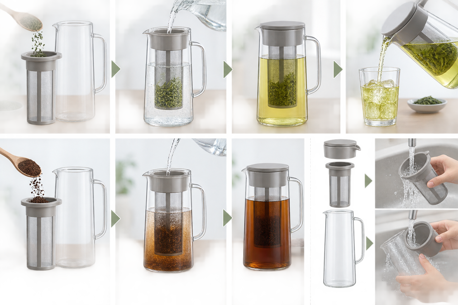 良いピッチャーが生活に及ぼすメリット 茶葉やコーヒーを容器内で水出しする