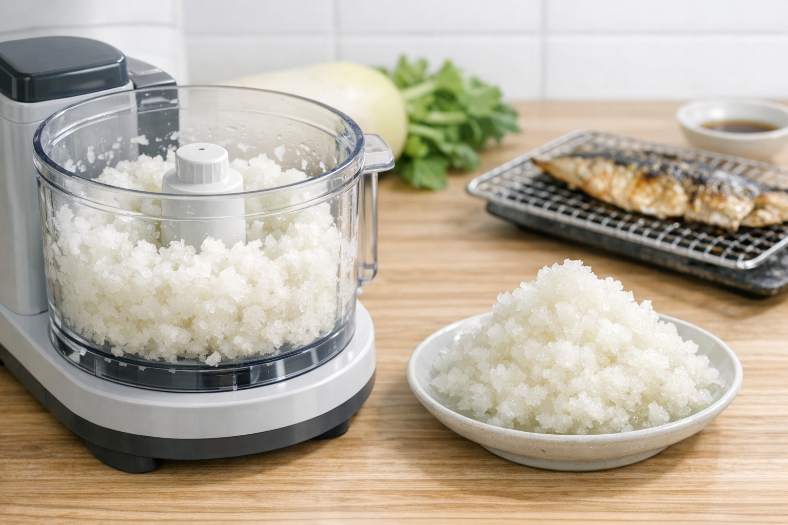 フードプロセッサーで手軽に作られたみずみずしい大根おろし