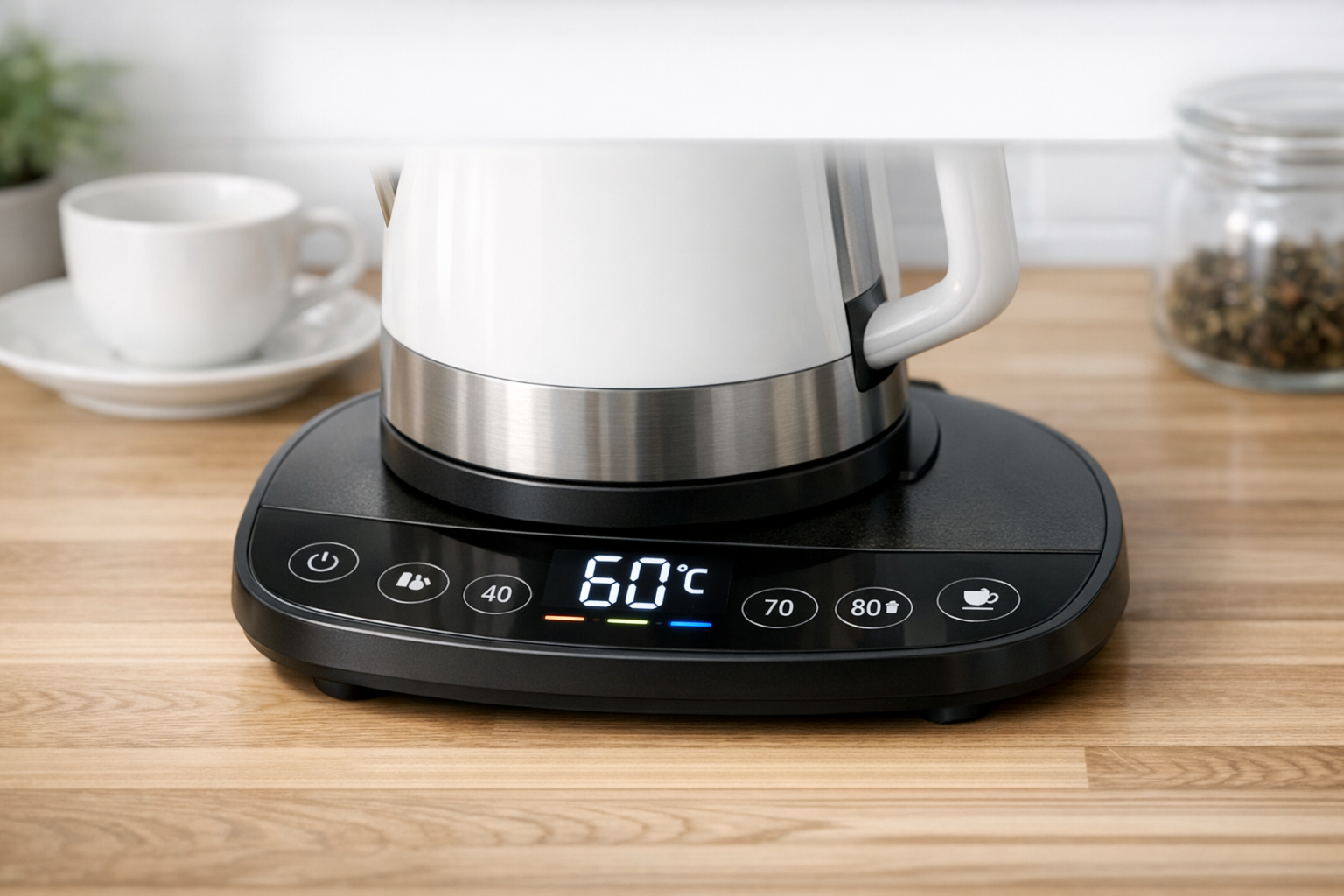 ティファールの電気ケトルの特徴的な操作パネルのイメージ