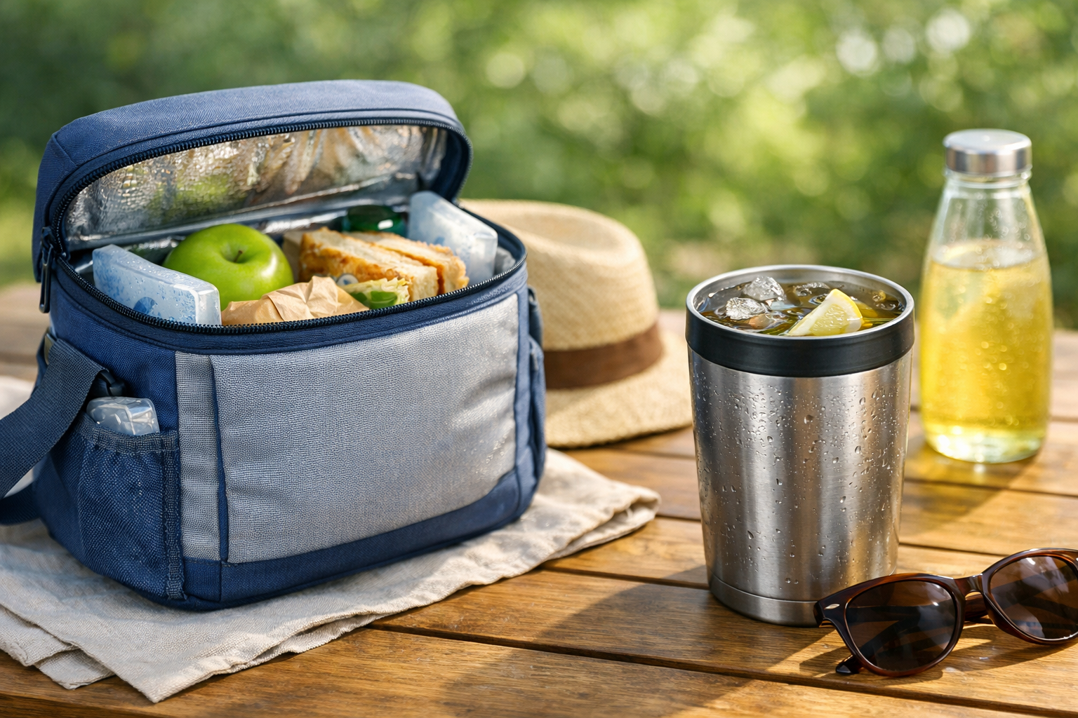 まとめ：冷えた飲み物とバッグのイメージ。日常の豊かさを表現