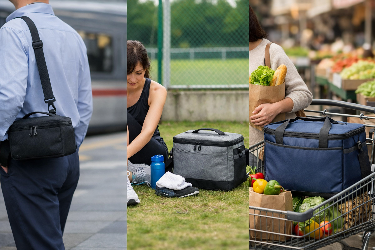 シーン別使用イメージ：通勤・スポーツ・買い物などサイズごとの比較