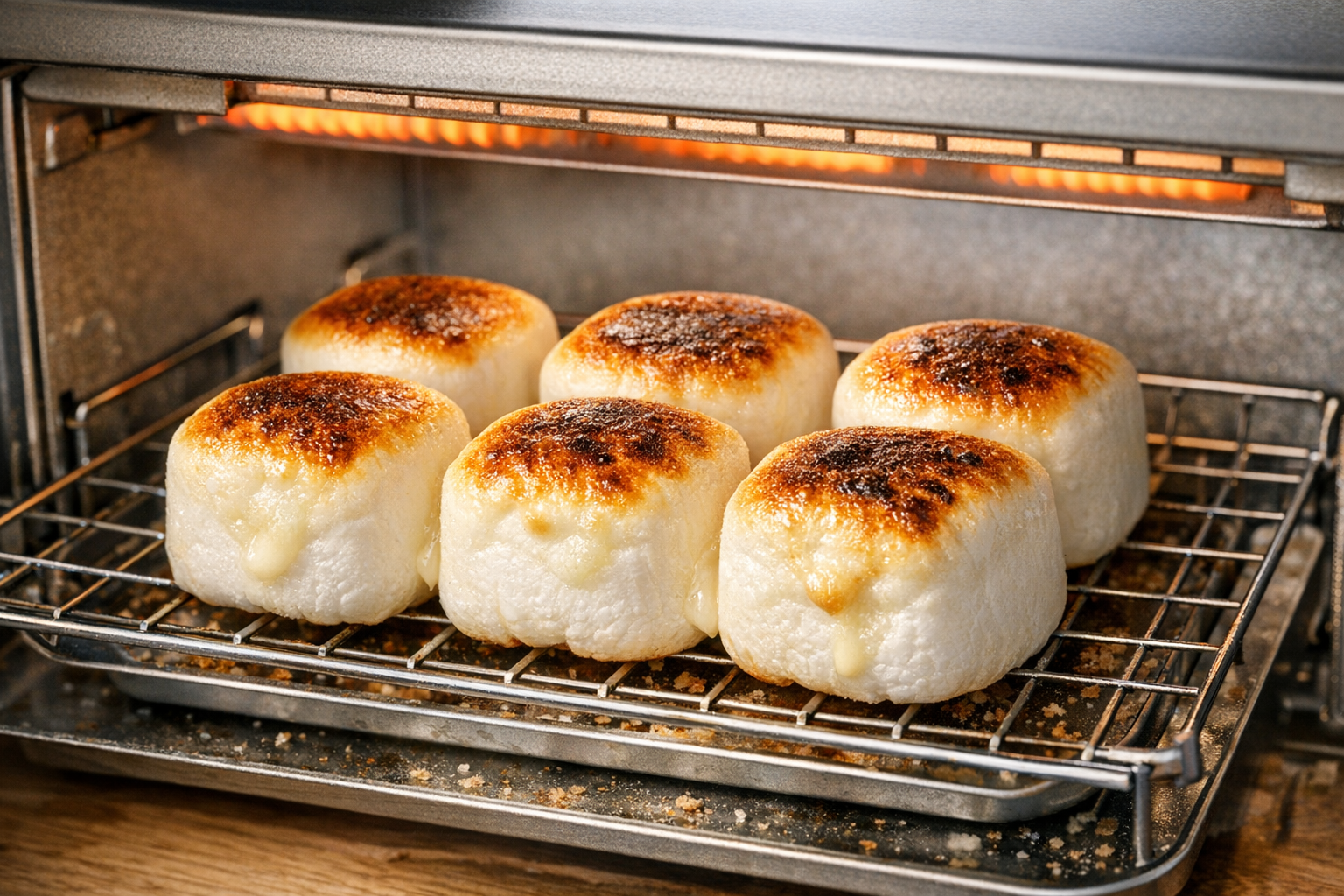 トースターでこんがりと焼き色のついたマシュマロのイメージ