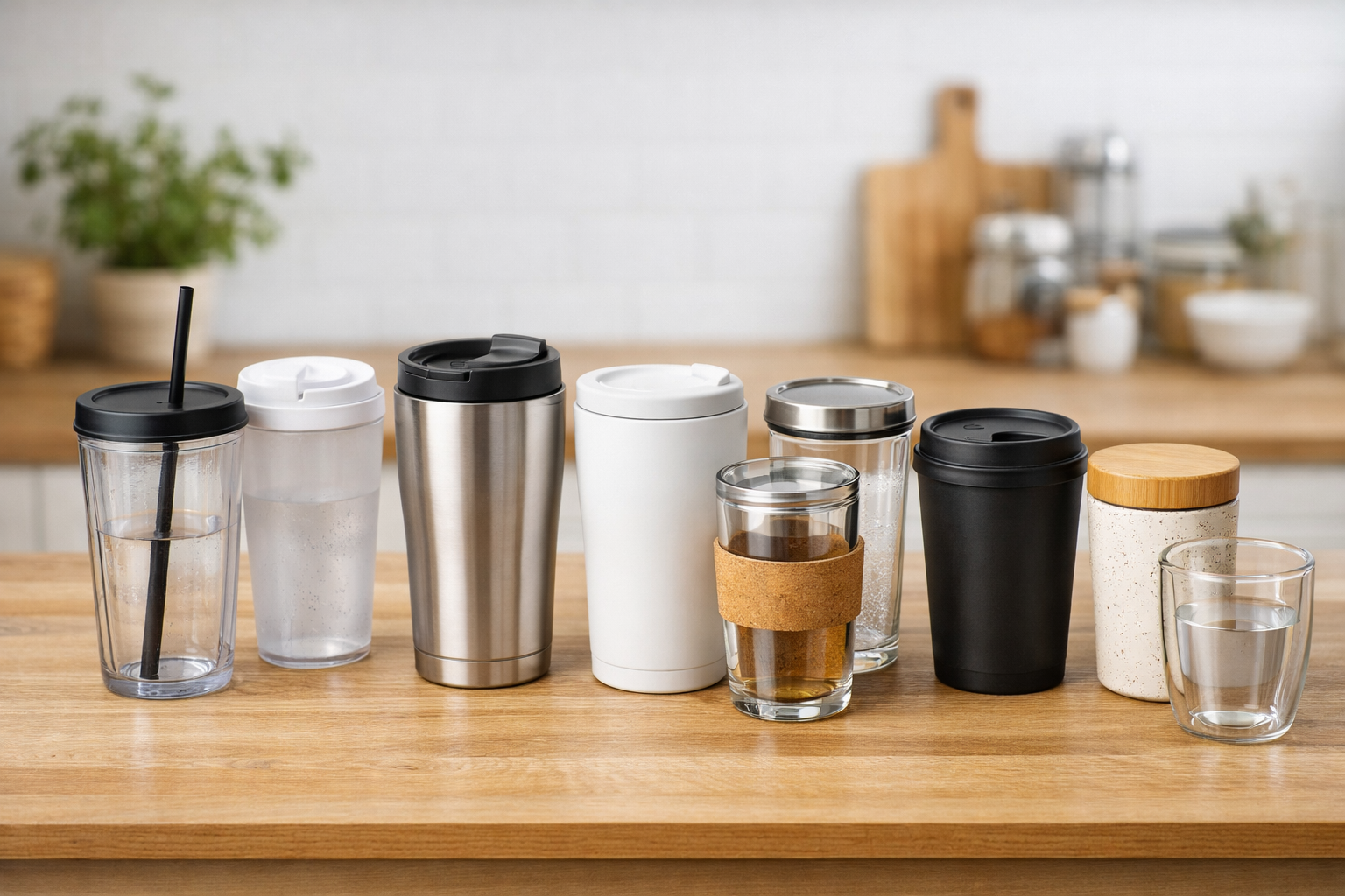 セリアで展開されている様々な形状・素材のタンブラー一覧