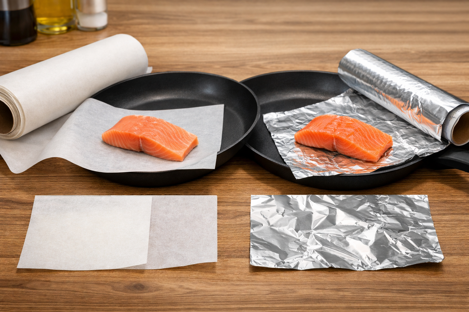 フライパンで魚を焼くならアルミホイルとクッキングシートどっち?失敗しない焼き方と注意点のイメージ