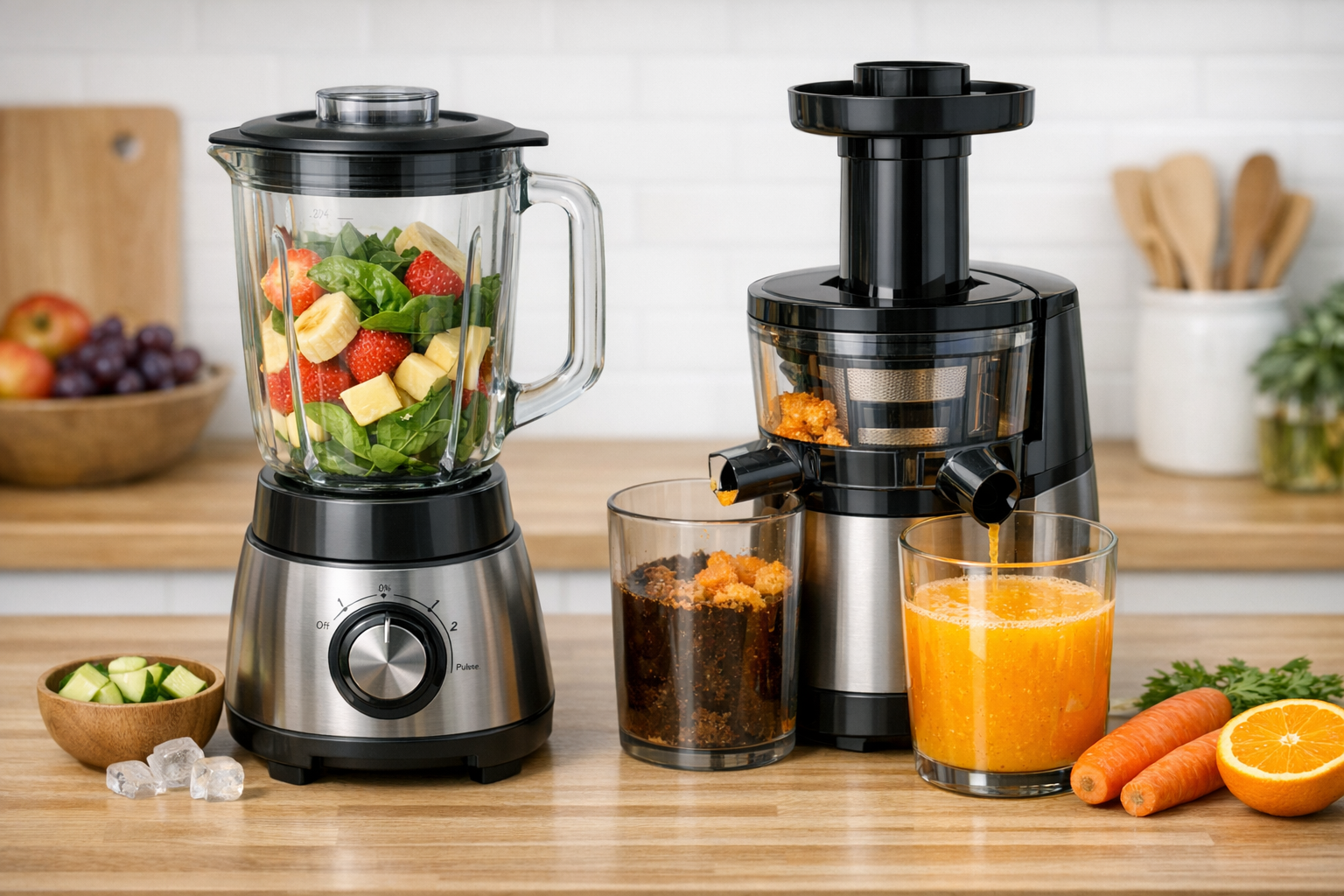 ミキサーとジューサーの基本となる2台が並んでいるイメージ
