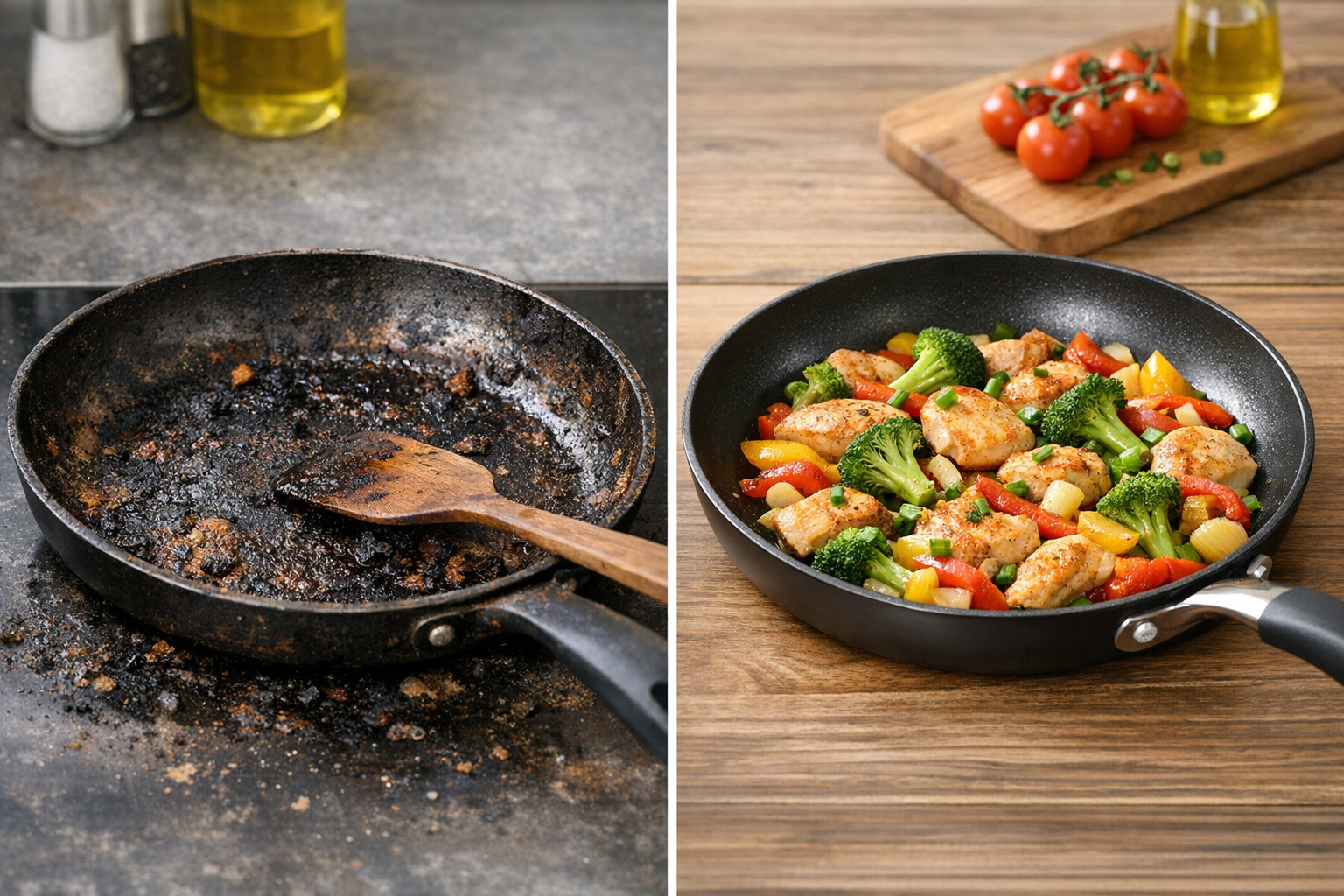 フライパンがくっつく原因と復活させる方法！素材別の対処法も解説のイメージ