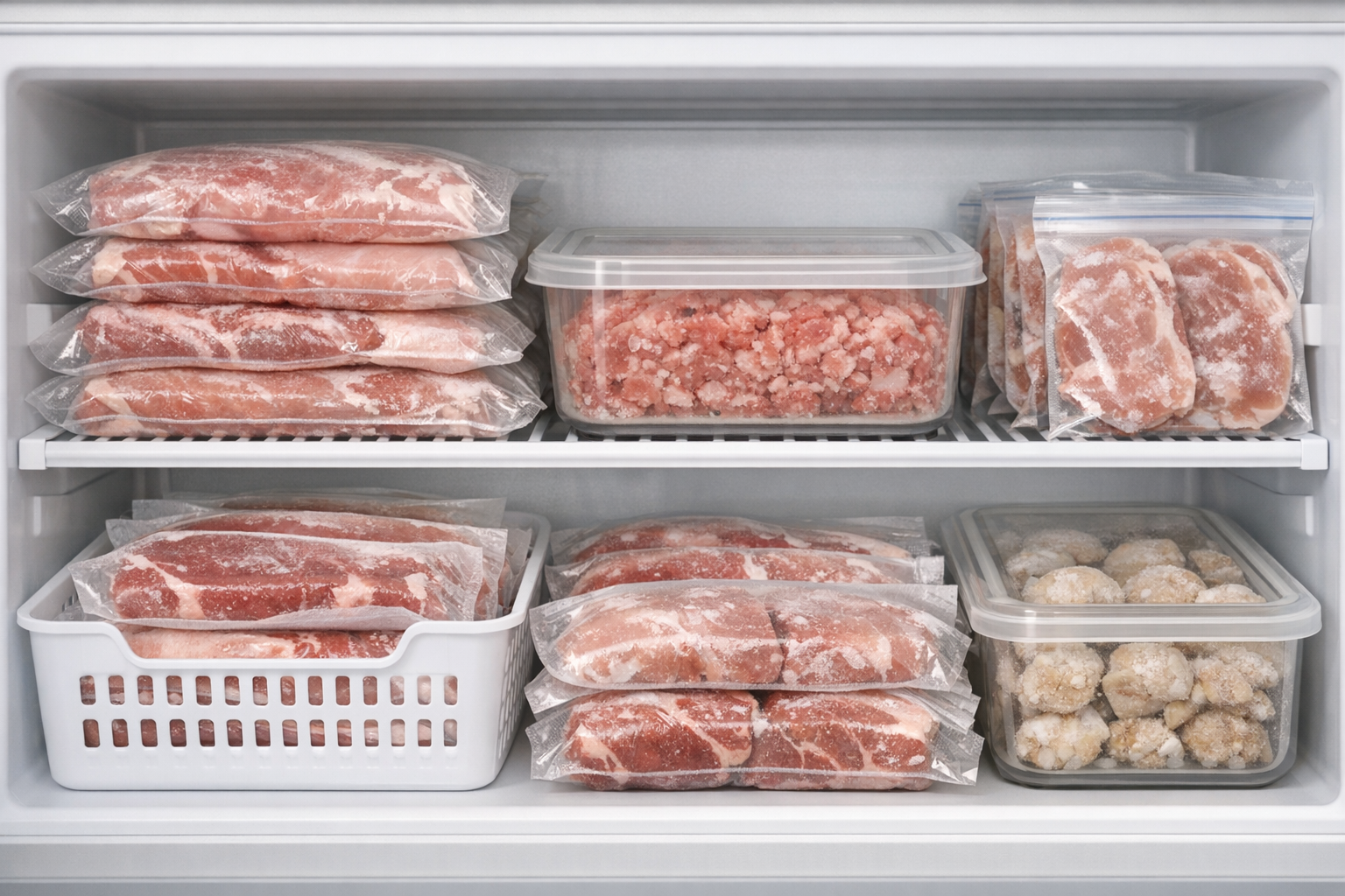 整理整頓された冷凍庫内の様子