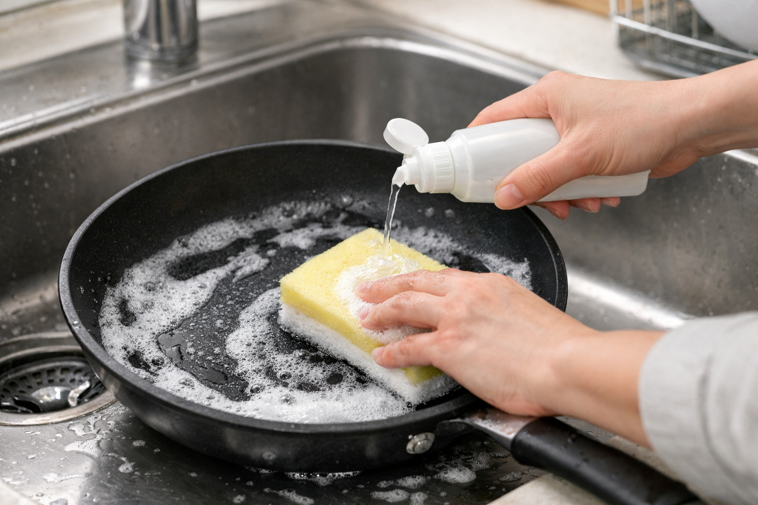 テフロンフライパンは塩で復活する？くっつく原因と正しい対処法のイメージ