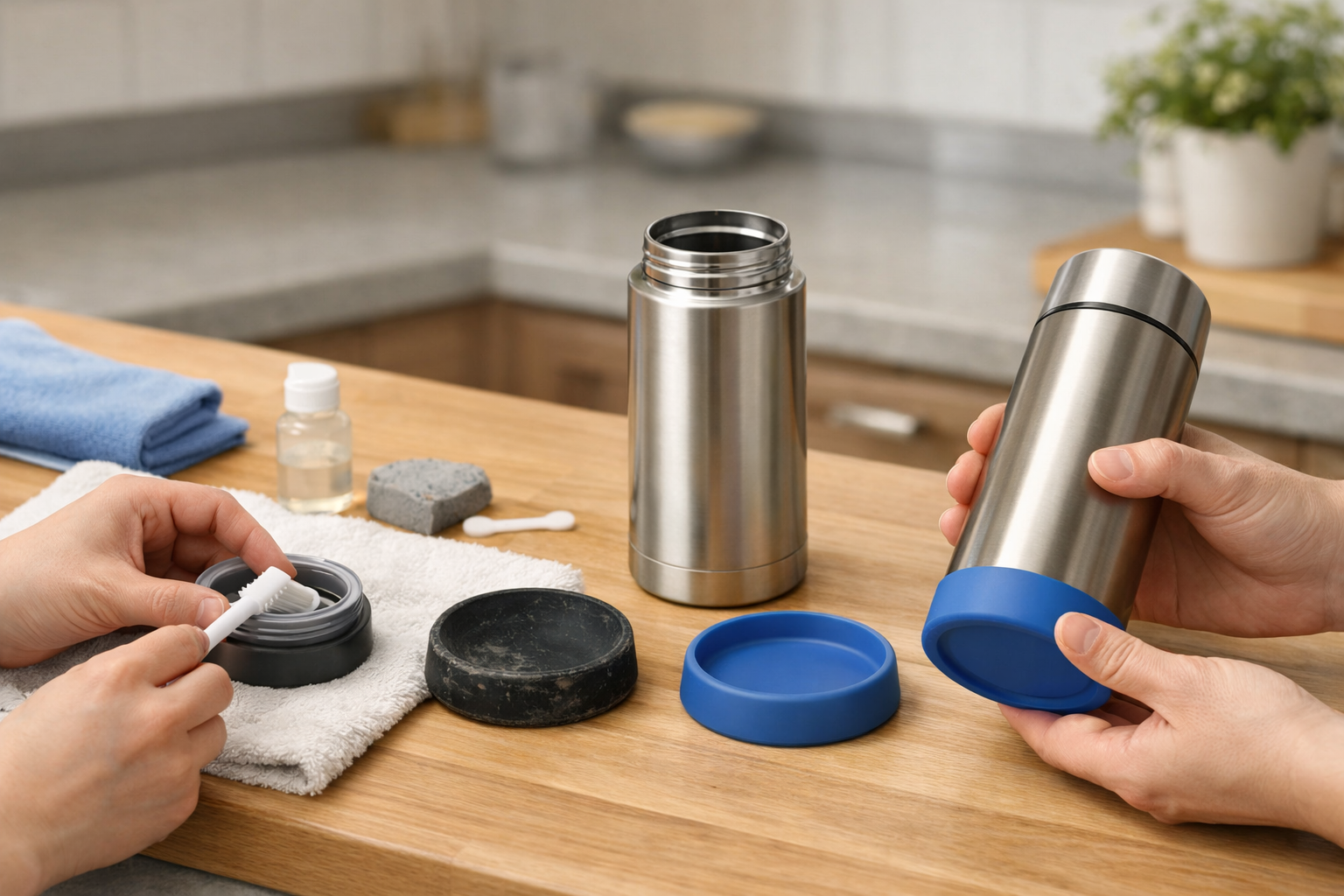 水筒を長く大切に使うためのメンテナンスイメージ