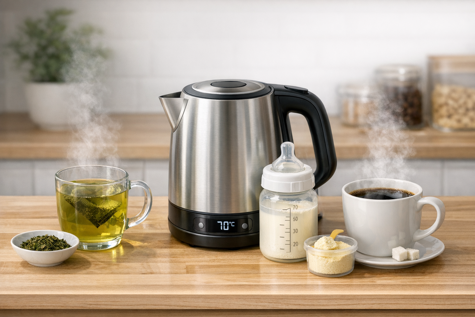 用途に合わせてお湯の温度を変えているイメージ画像