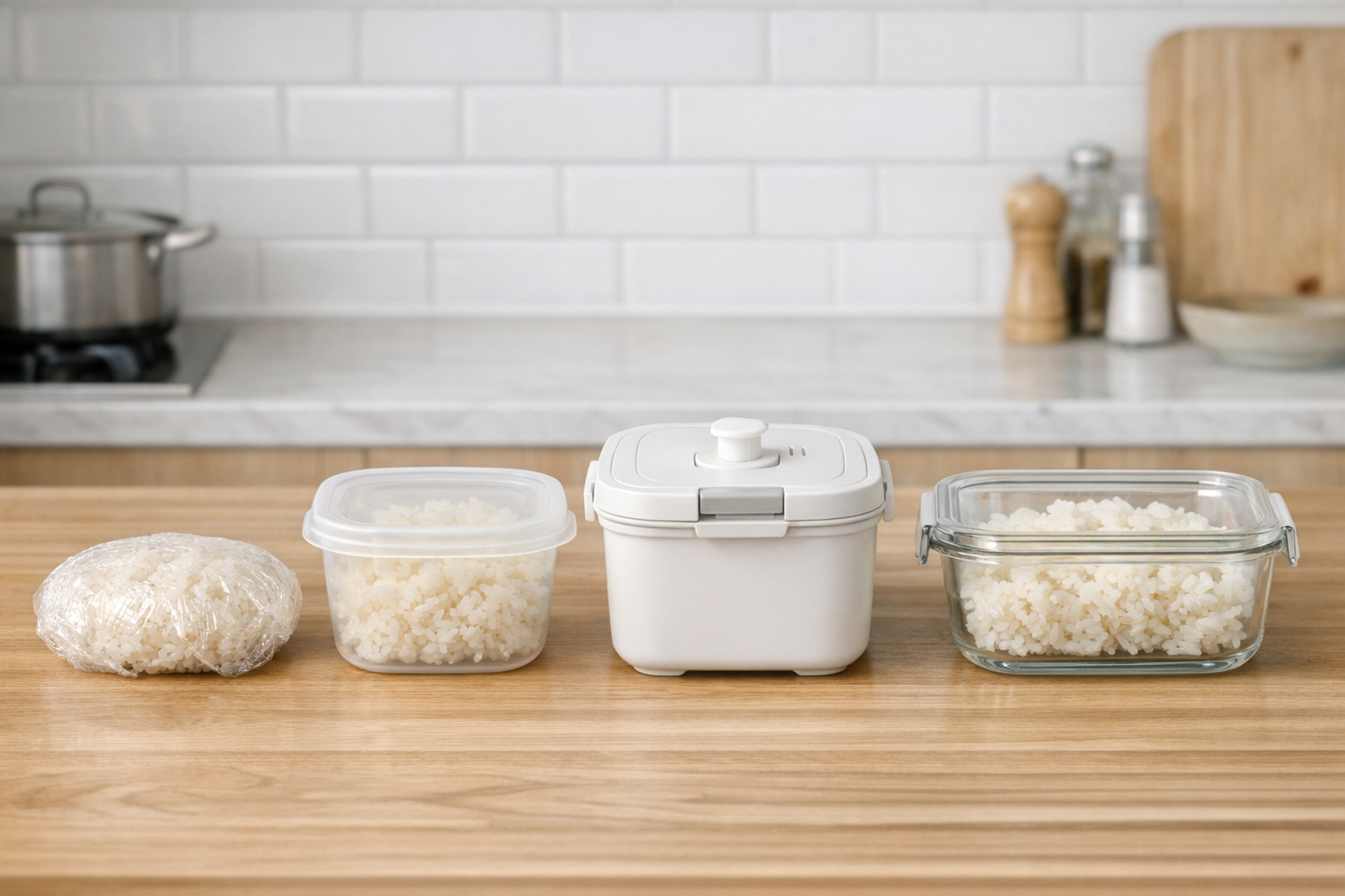 冷凍ご飯をおいしく保存するための最適な選択肢と道具の比較イメージ